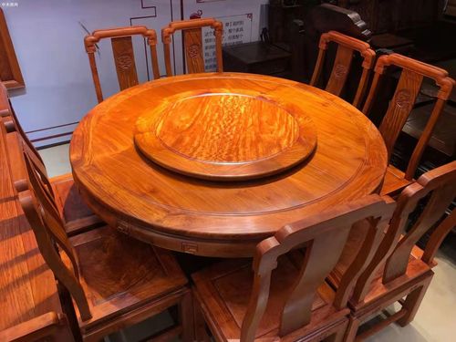 国色天香圆桌国内品牌「中木商网」凭祥市匠心居红木家具店品牌,厂家